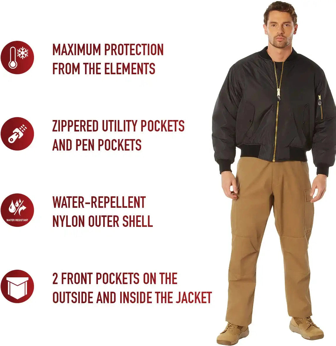 Rothco Enhanced Nylon Ma-1 Flight Jacket