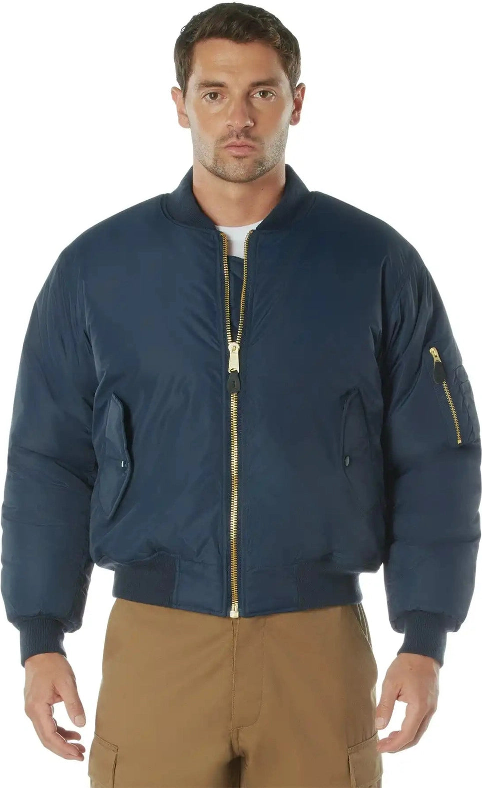 Rothco Enhanced Nylon Ma-1 Flight Jacket - Navy Blue / m