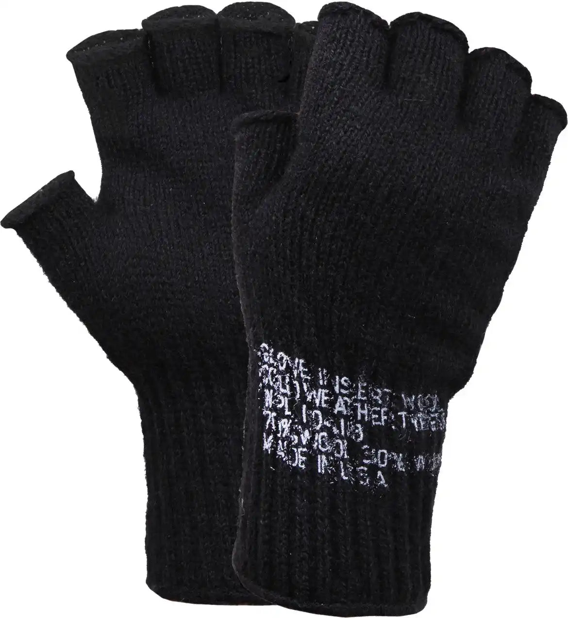 Rothco Fingerless Wool Gloves - Black