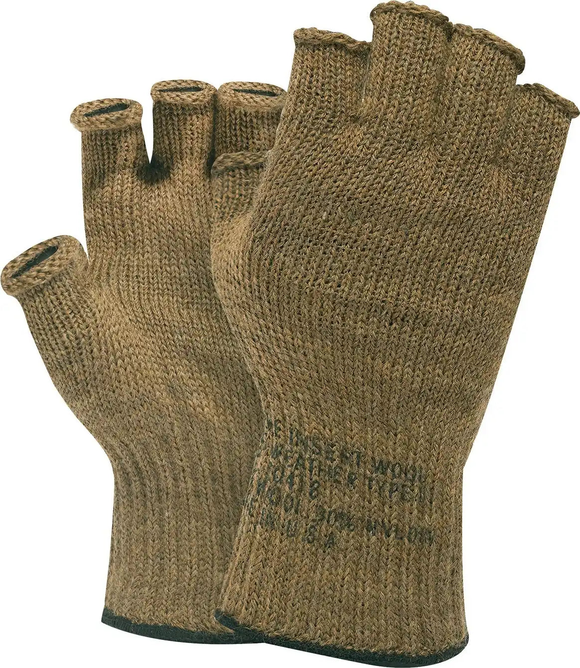 Rothco Fingerless Wool Gloves - Coyote Brown