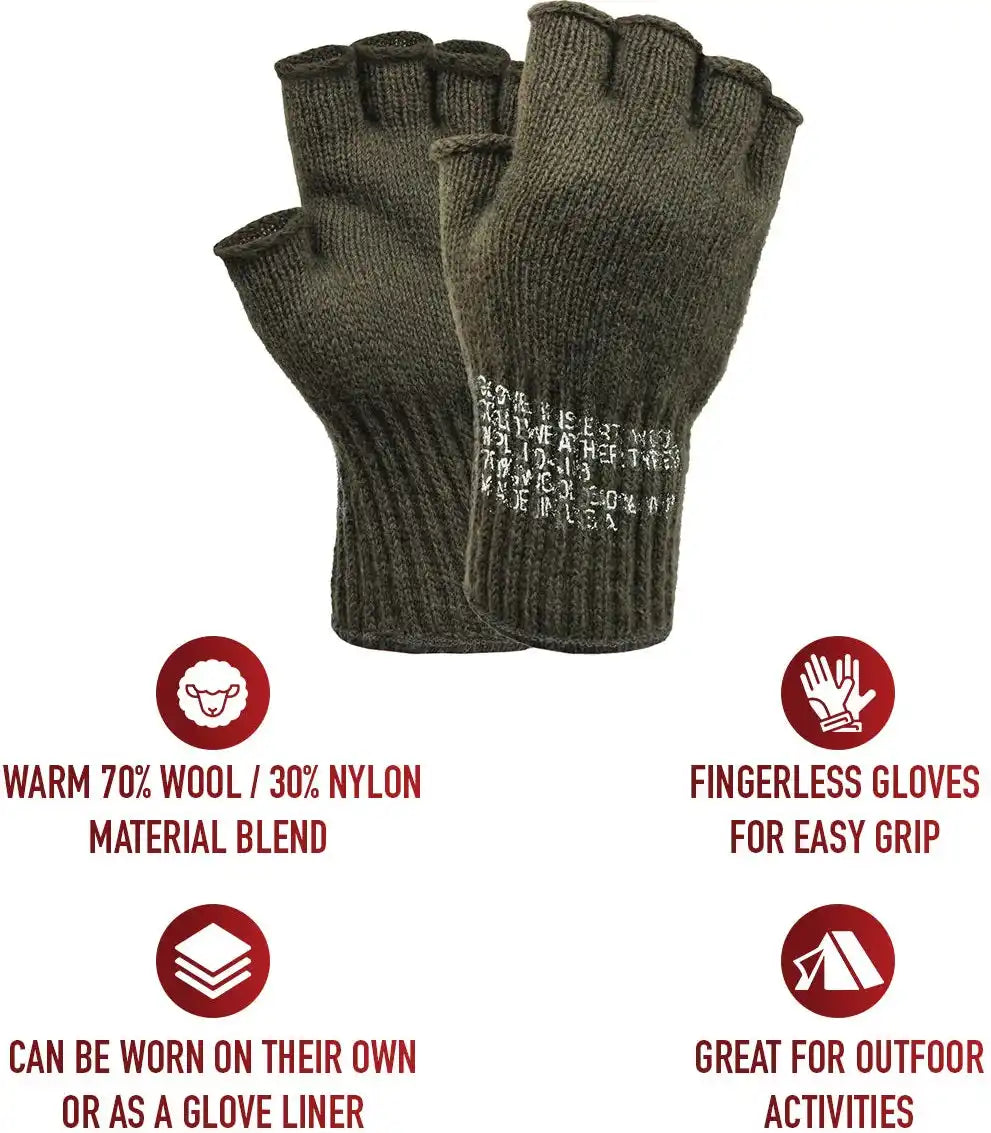 Rothco Fingerless Wool Gloves
