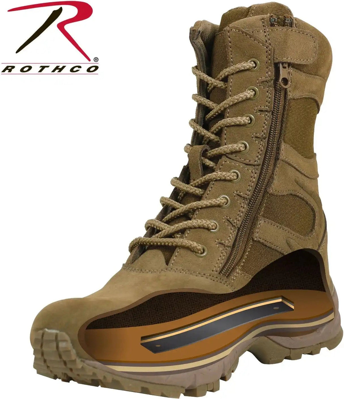 Rothco Forced Entry Deployment Boots with Side Zipper - 8 Inch