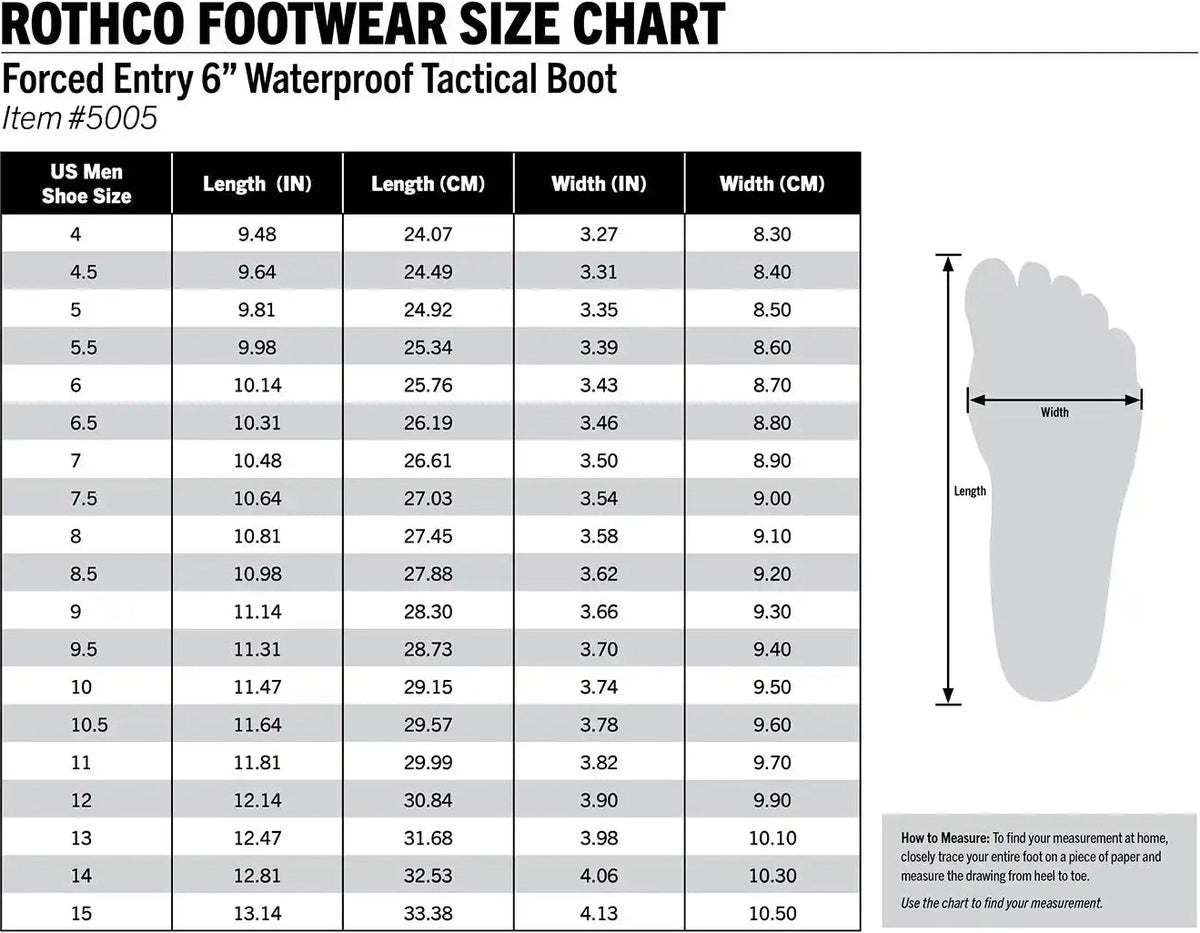 Rothco Forced Entry Tactical Waterproof Boot 6 Inch Black / 9