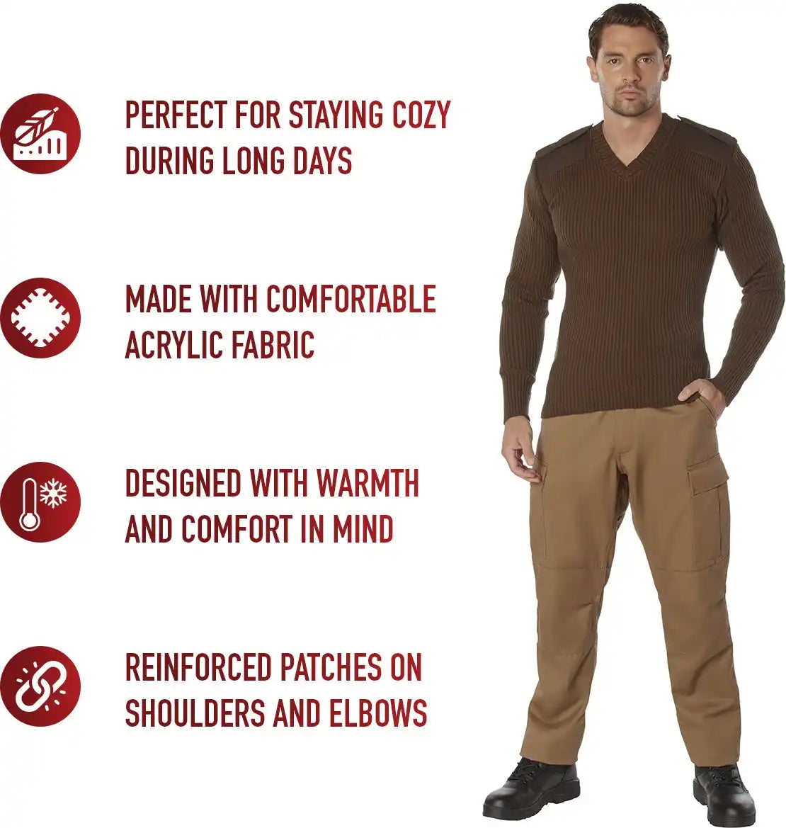 Rothco G.i. Style Acrylic V-neck Sweater