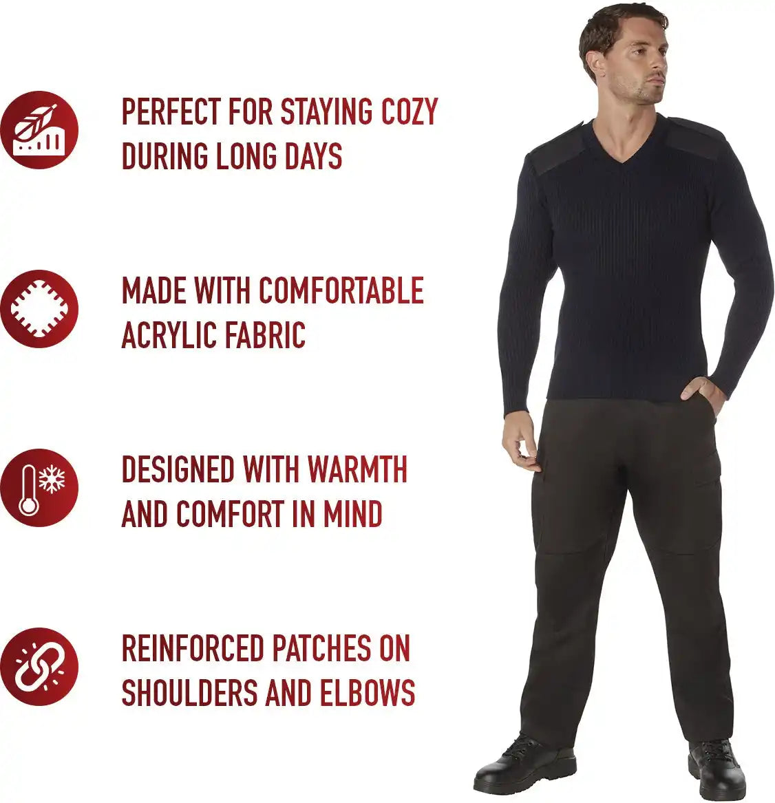 Rothco G.i. Style Acrylic V-neck Sweater