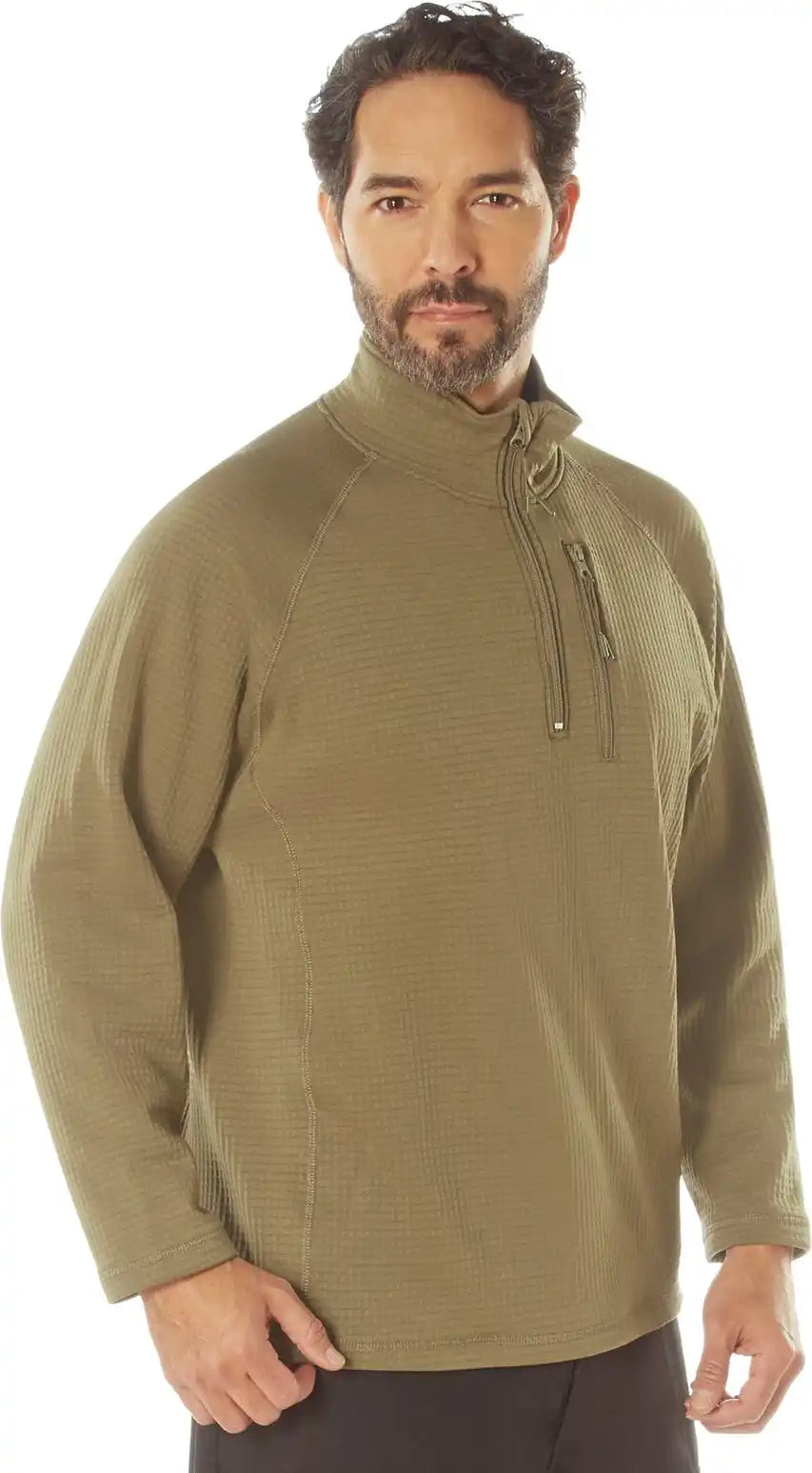 Rothco Grid Fleece Pullover - Coyote Brown / s