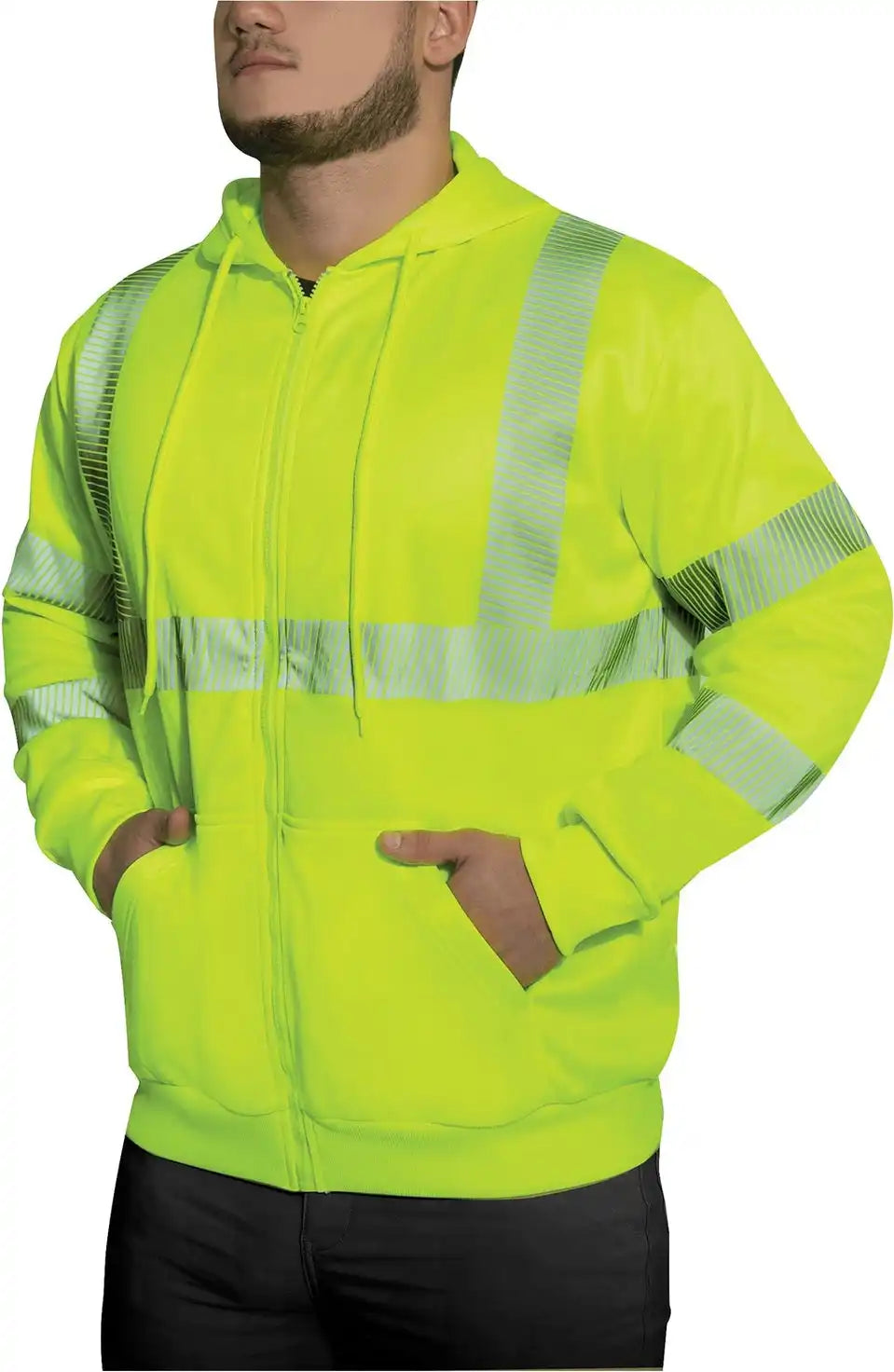 Rothco Hi Vis Performance Zipper Sweatshirt Safety Green