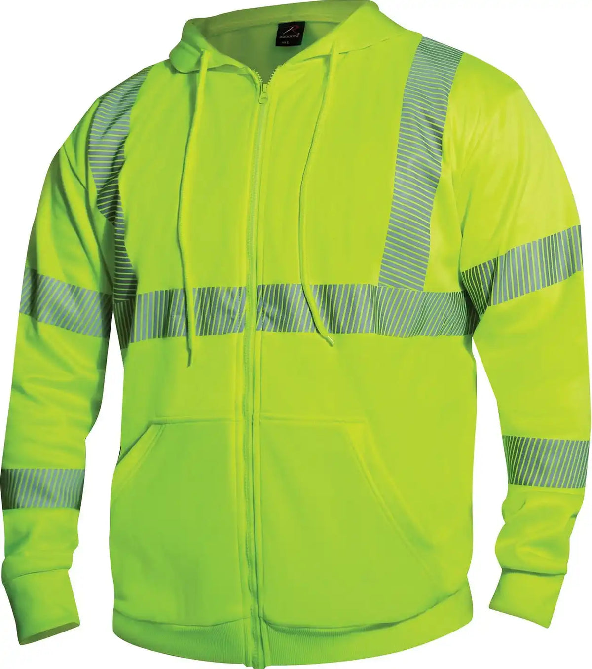 Rothco Hi Vis Performance Zipper Sweatshirt Safety Green