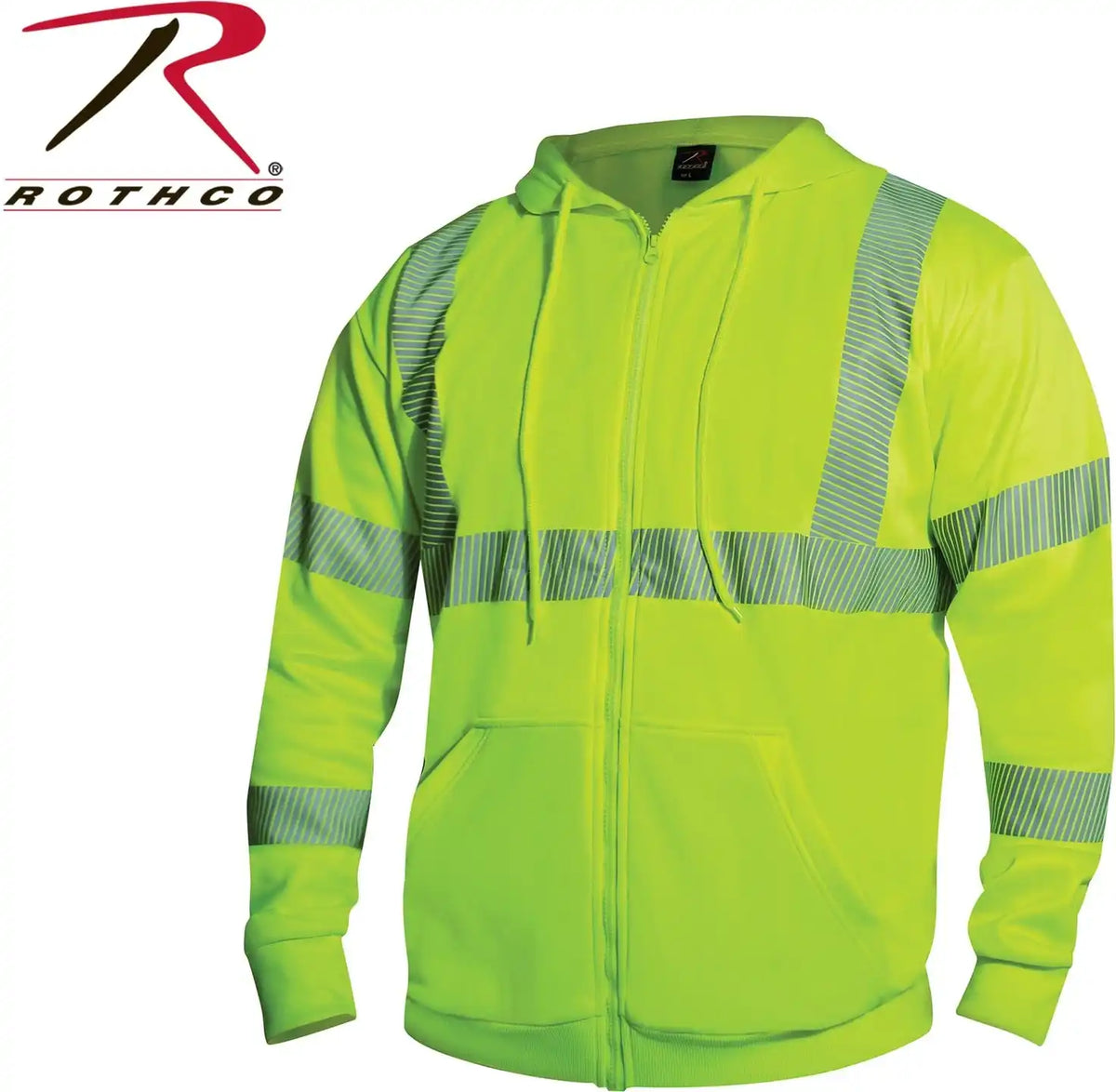 Rothco Hi Vis Performance Zipper Sweatshirt Safety Green