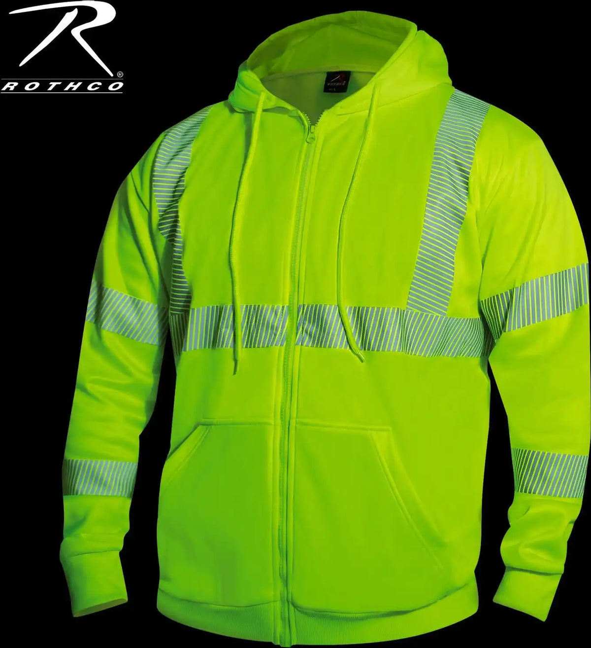 Rothco Hi Vis Performance Zipper Sweatshirt Safety Green