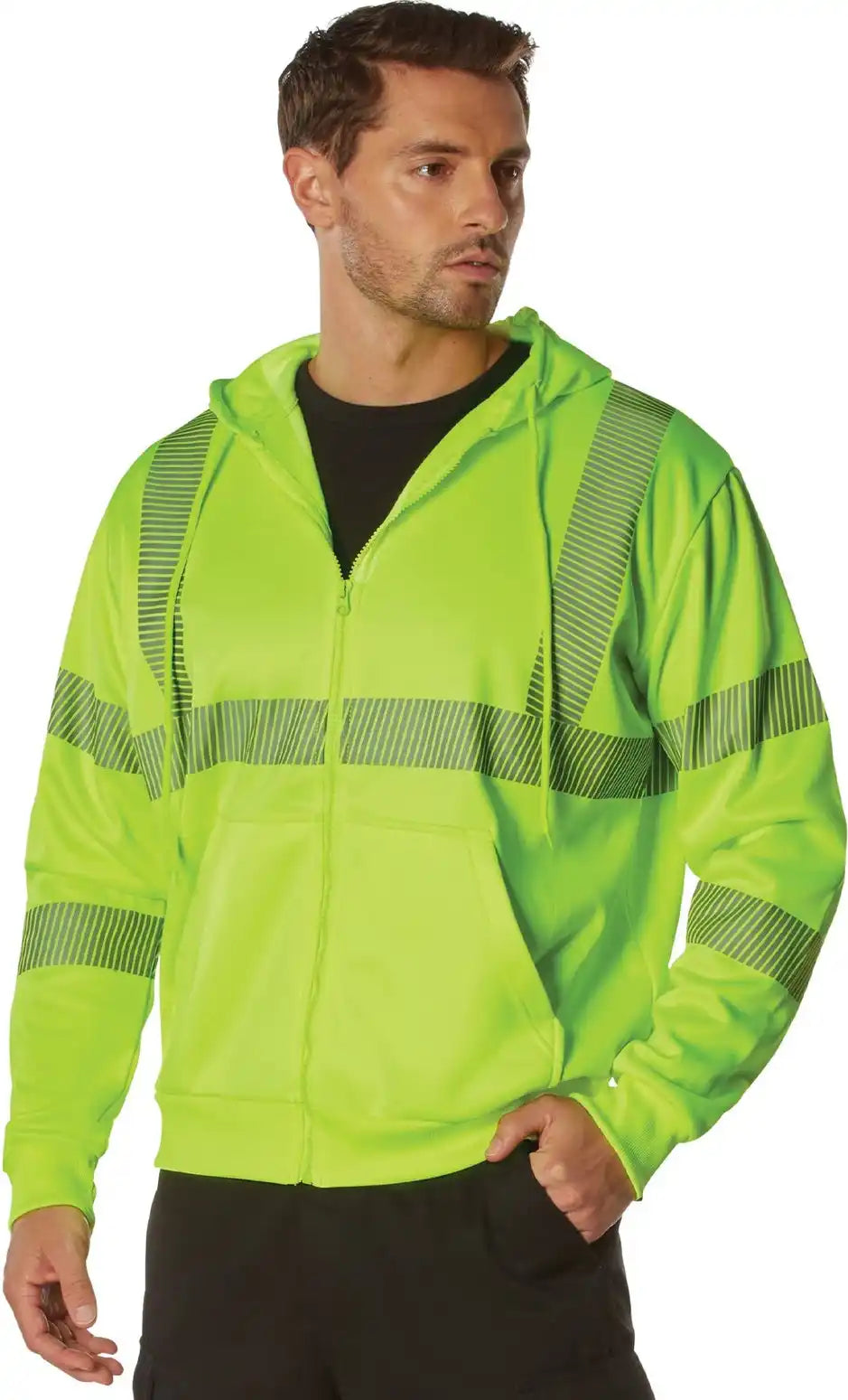 Rothco Hi Vis Performance Zipper Sweatshirt Safety Green / s