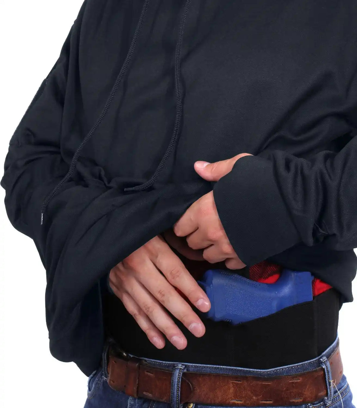 Rothco Honor and Respect Thin Blue Line Concealed Carry Hoodie - Black