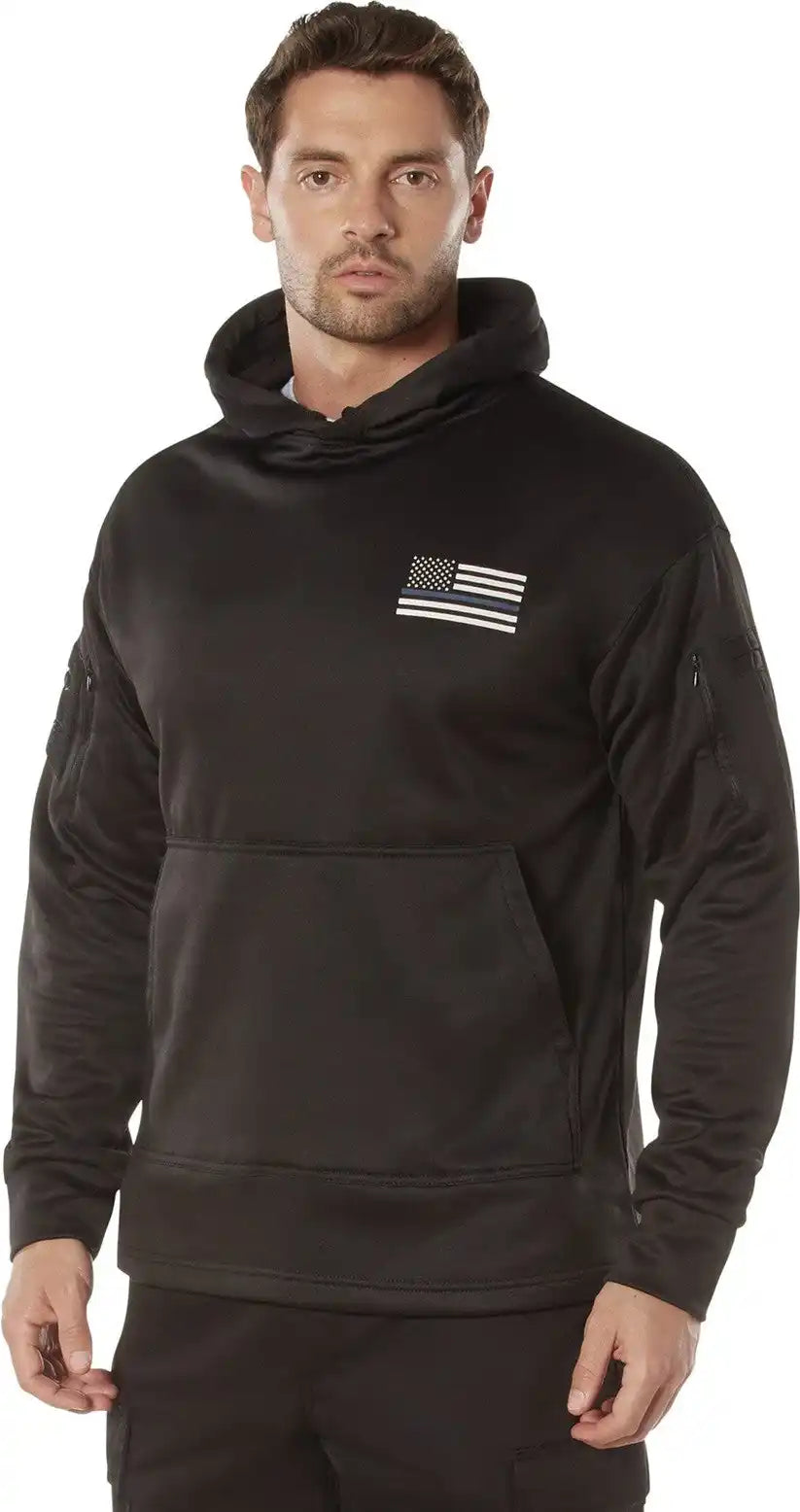 Rothco Honor and Respect Thin Blue Line Concealed Carry Hoodie - Black