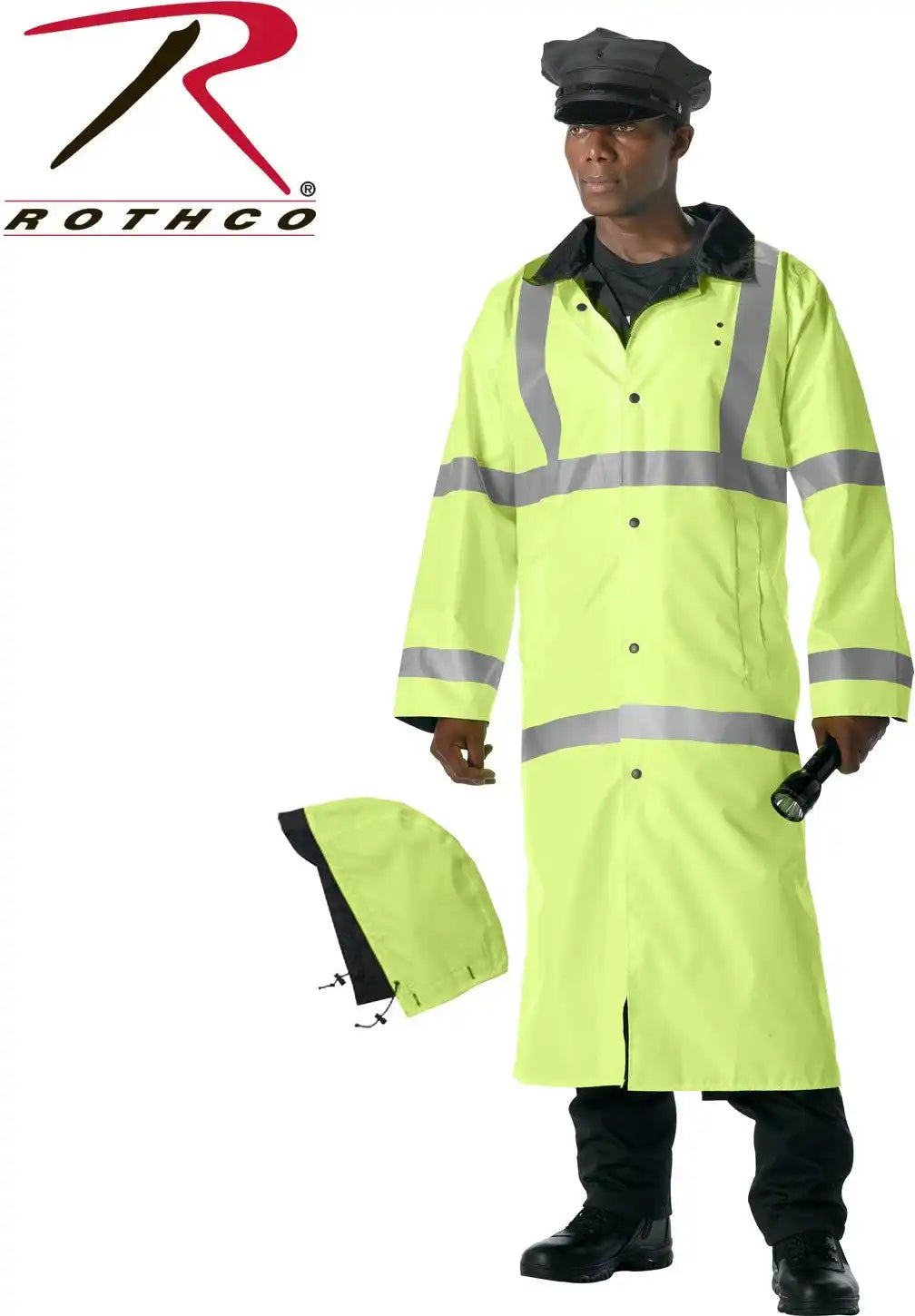 Rothco Hooded Reflective Rain Parka