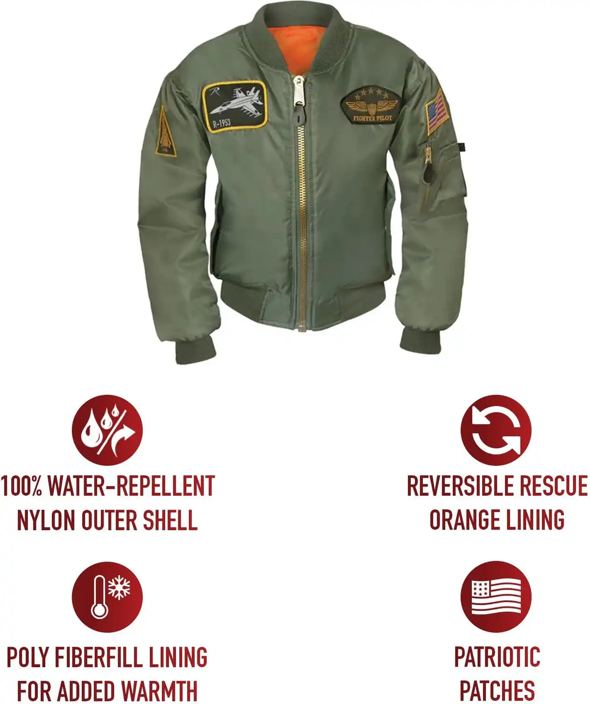 Rothco Kids Flight Jacket with Patches