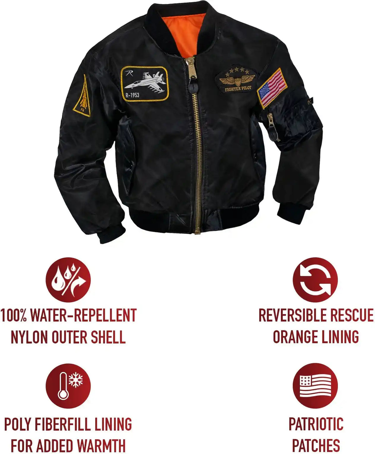 Rothco Kids Flight Jacket with Patches