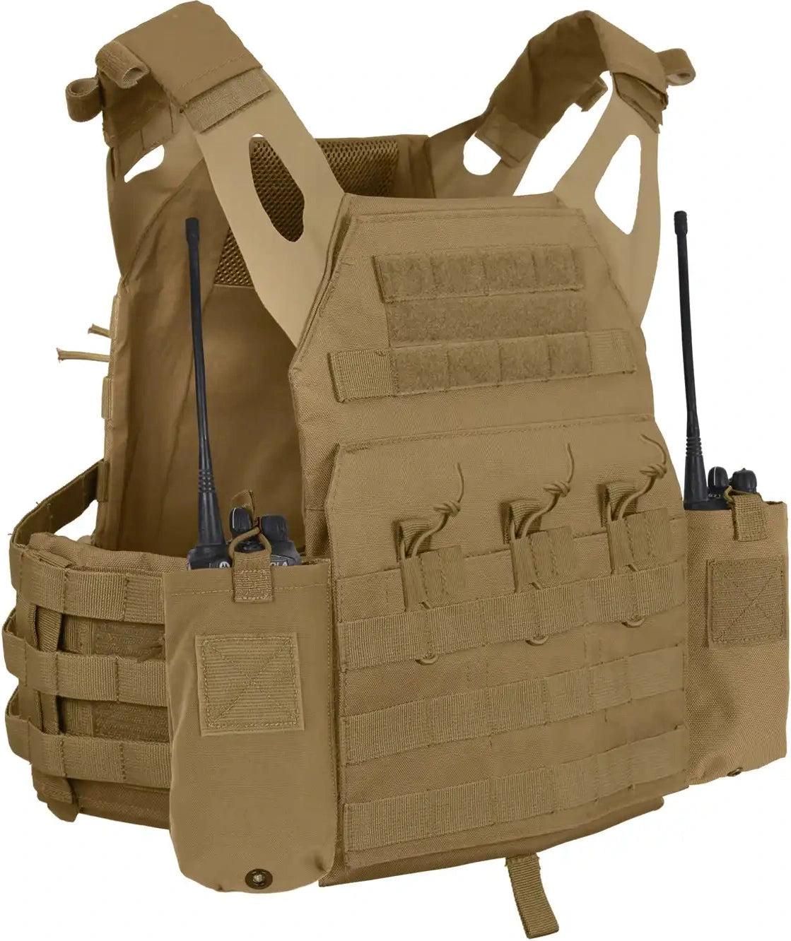 Rothco Lacv (lightweight Armor Carrier Vest) Side Radio Pouch Set - Coyote Brown
