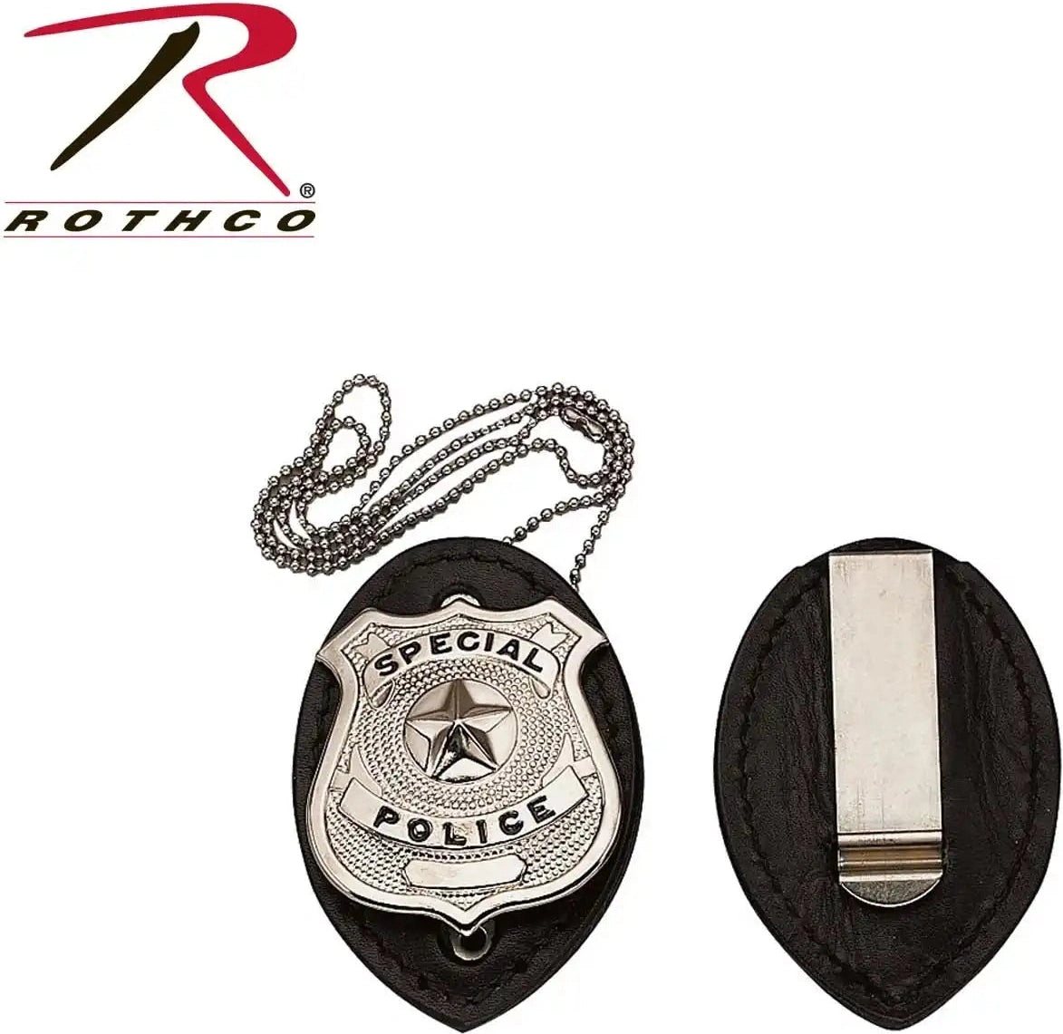 Rothco Leather Clip on Badge Holder