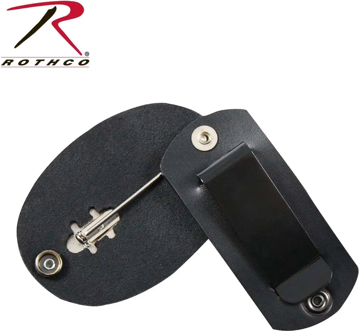 Rothco Leather Clip on Badge Holder with Swivel Snap