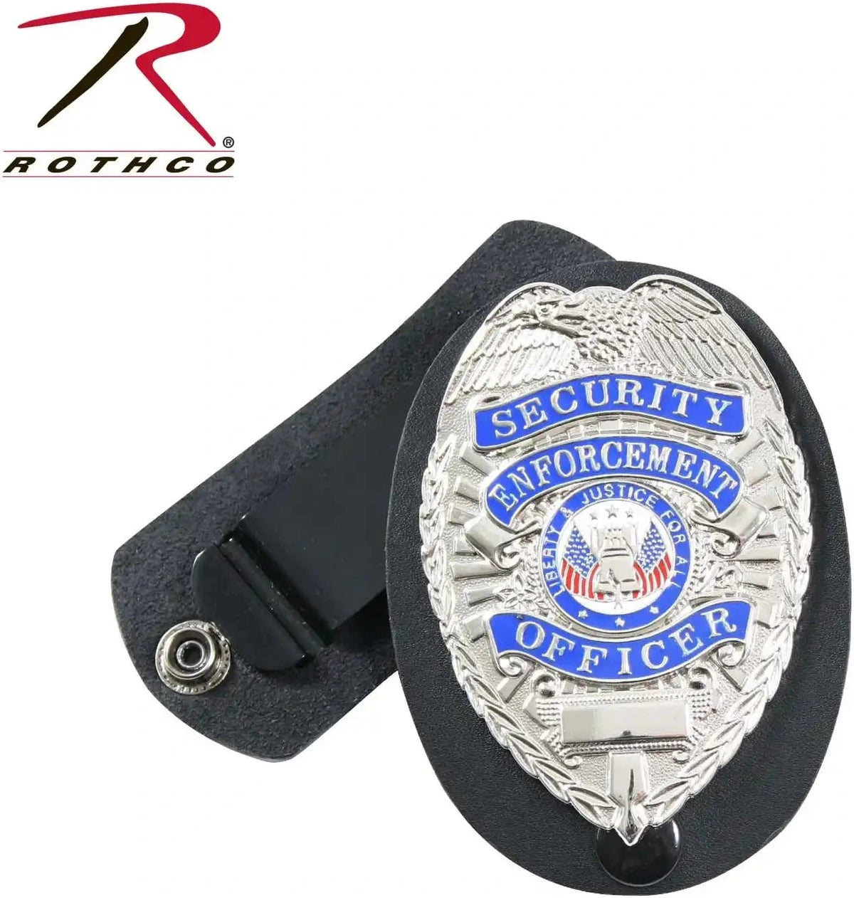 Rothco Leather Clip on Badge Holder with Swivel Snap