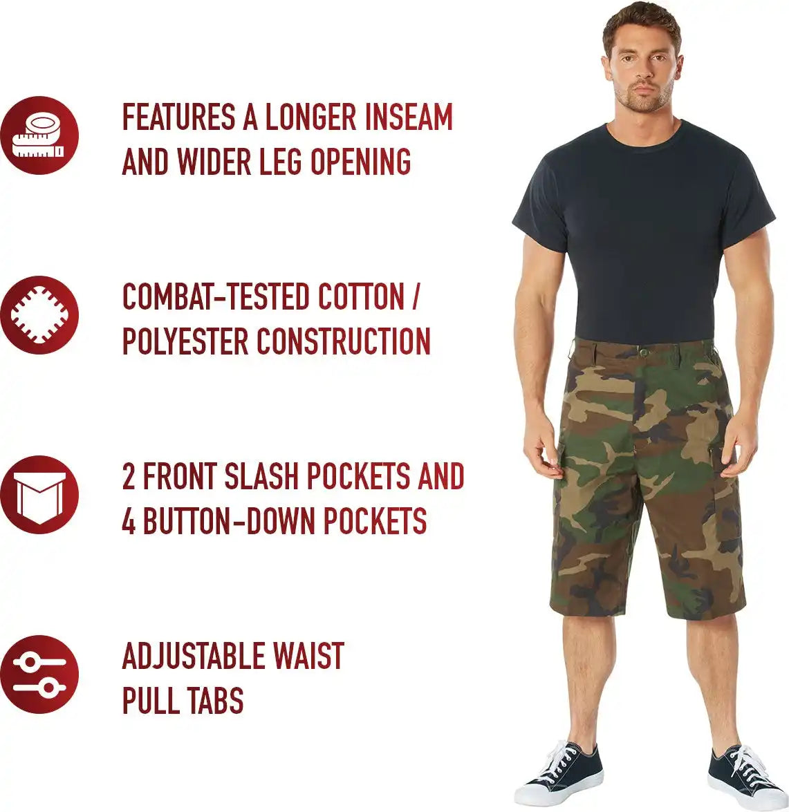 Rothco Long Length Camo Bdu Shorts