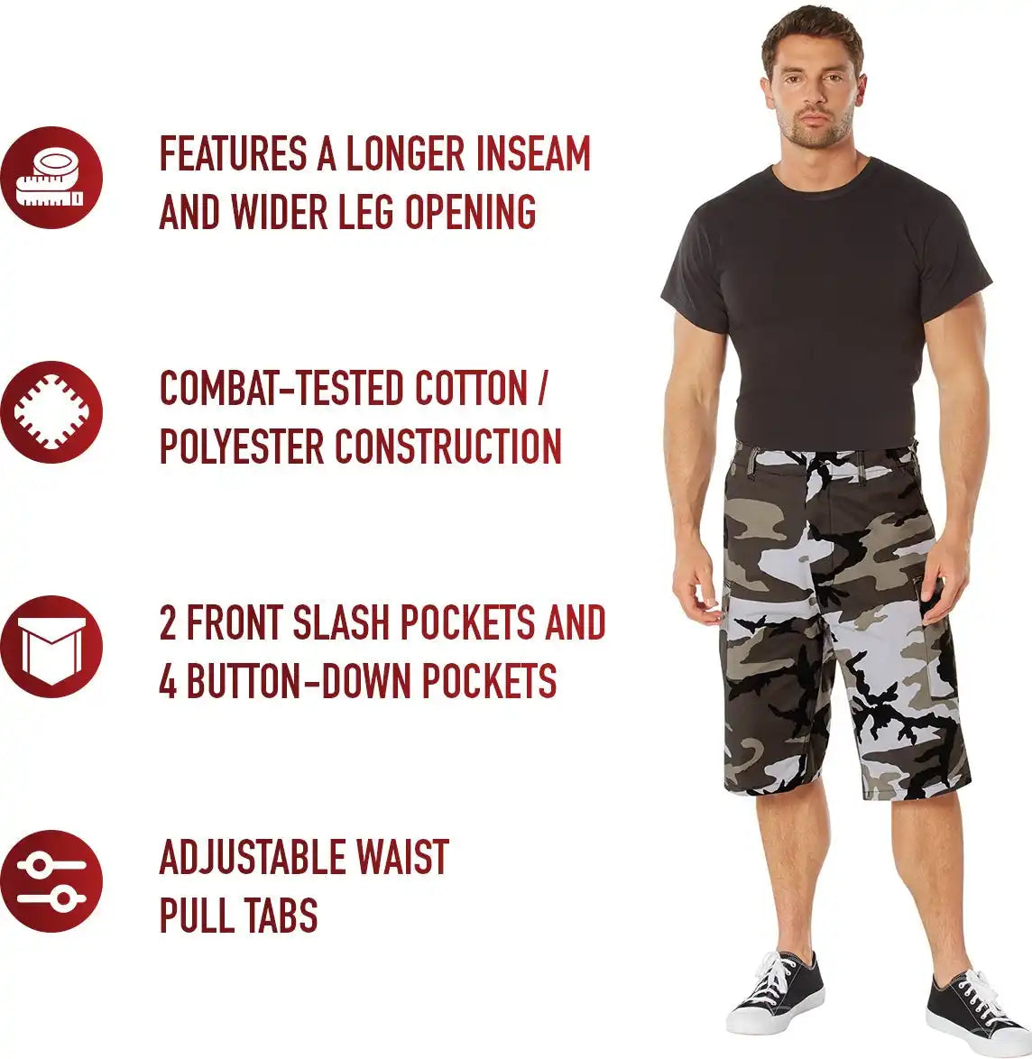 Rothco Long Length Camo Bdu Shorts