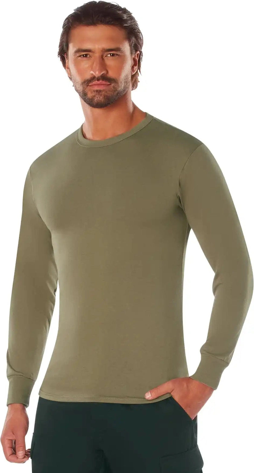 Rothco Long Sleeve Solid T-shirt - Ar 670-1 Coyote Brown / s