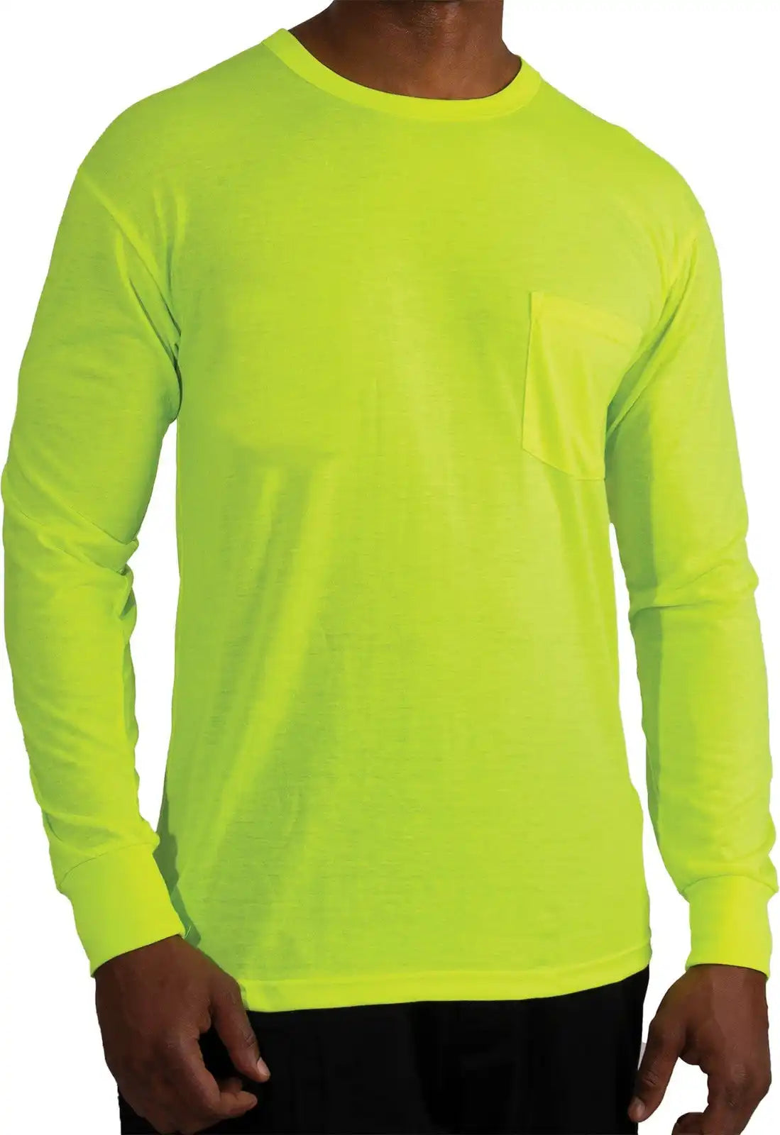 Rothco Moisture Wicking Long Sleeve Pocket T-shirt - Safety Green