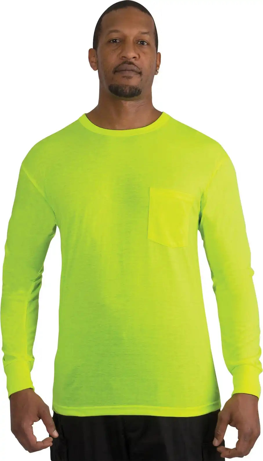 Rothco Moisture Wicking Long Sleeve Pocket T-shirt - Safety Green