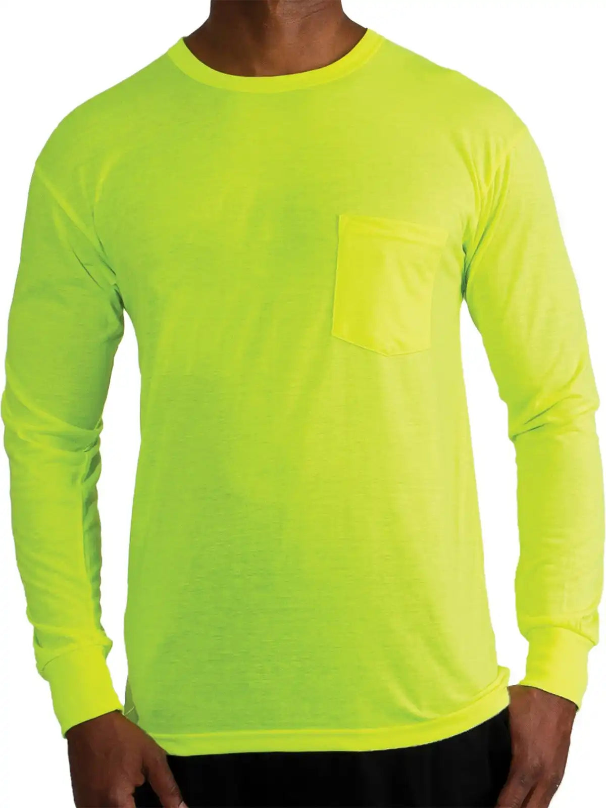 Rothco Moisture Wicking Long Sleeve Pocket T-shirt - Safety Green