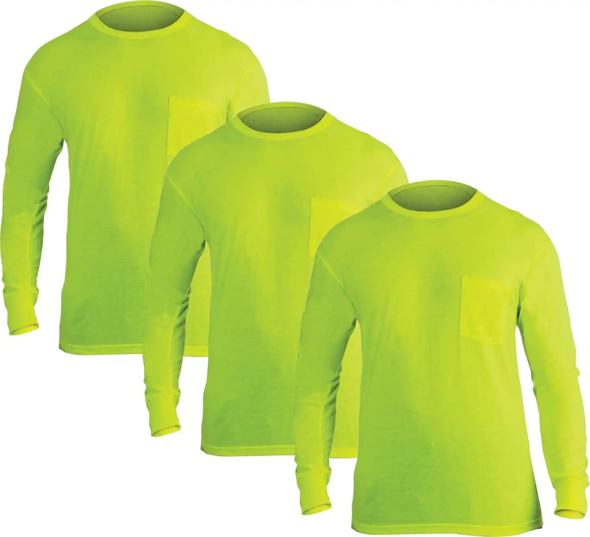 Rothco Moisture Wicking Long Sleeve Pocket T-shirt - Safety Green