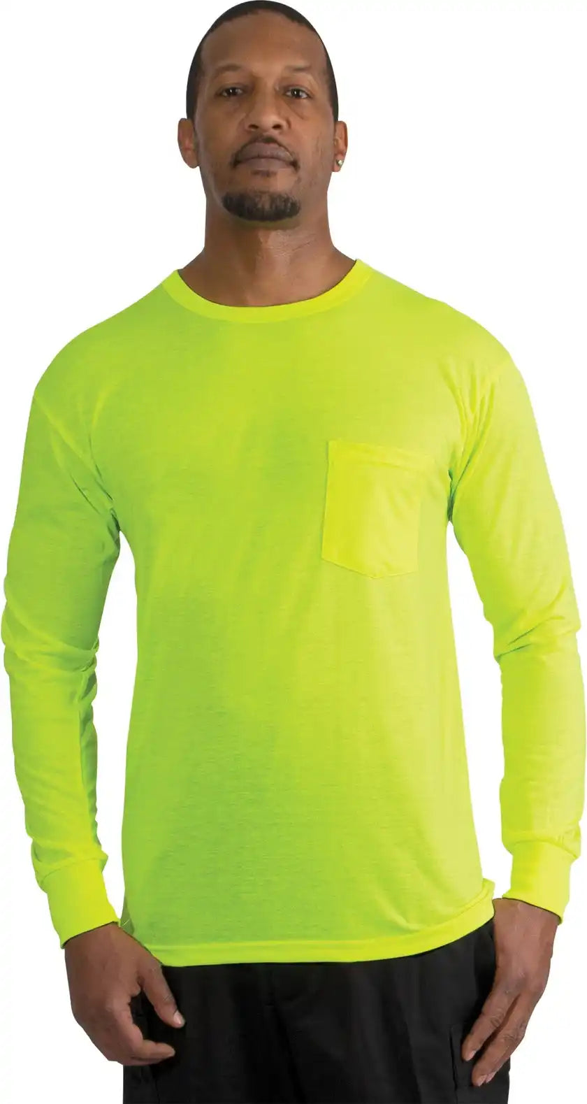 Rothco Moisture Wicking Long Sleeve Pocket T-shirt - Safety Green