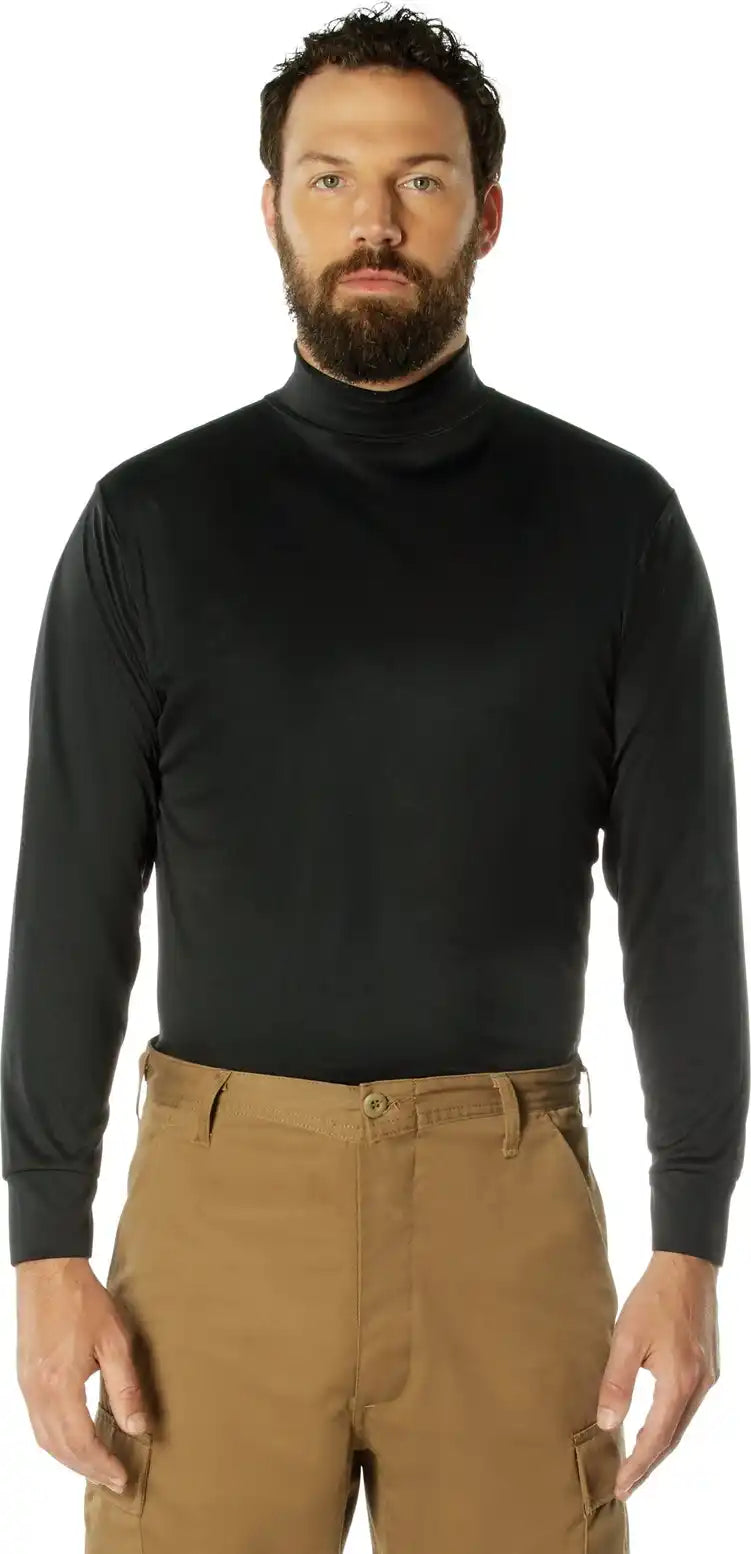 Rothco Moisture Wicking Mock Turtleneck - Black / s