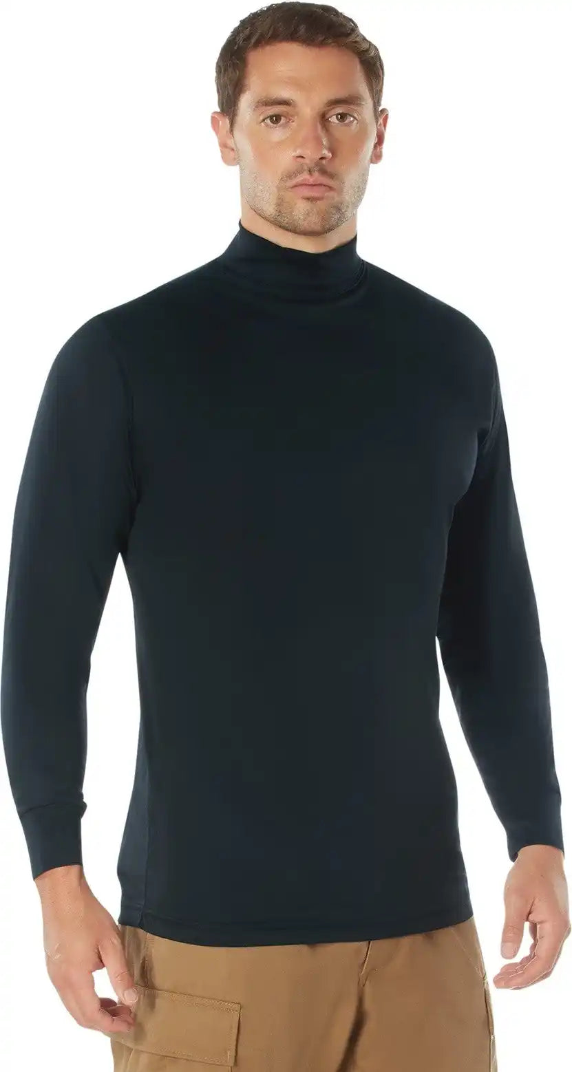 Rothco Moisture Wicking Mock Turtleneck - Midnight Navy Blue / s