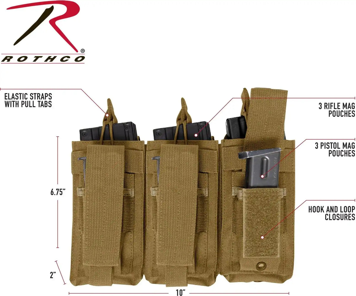 Rothco Molle Triple Kangaroo Rifle and Pistol Mag Pouch