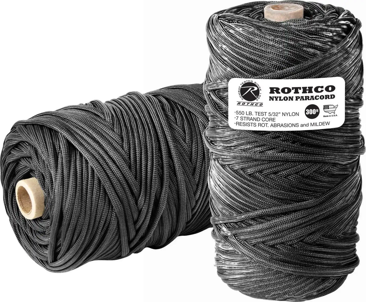 Rothco Nylon Paracord 550lb 300 Ft Tube - Black