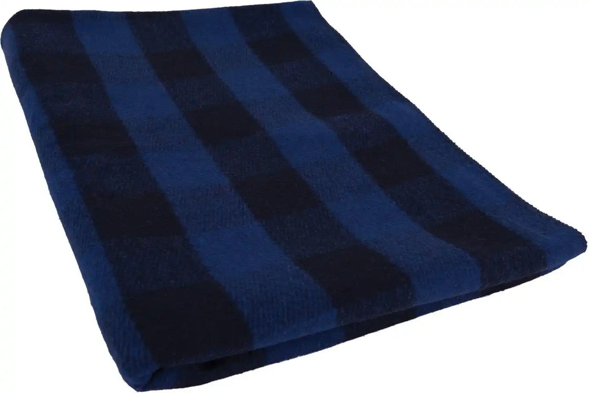 Rothco Plaid Wool Blanket 62’’x 80’’ - Blue