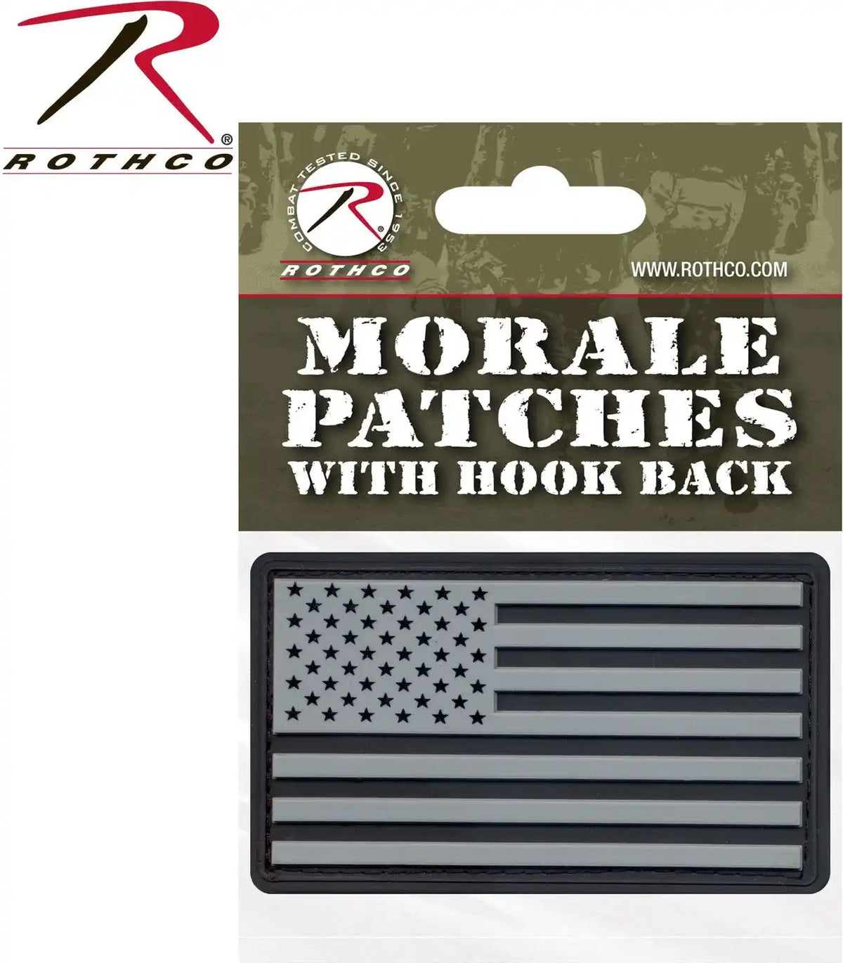 Rothco Pvc us Flag Patch with Hook Back