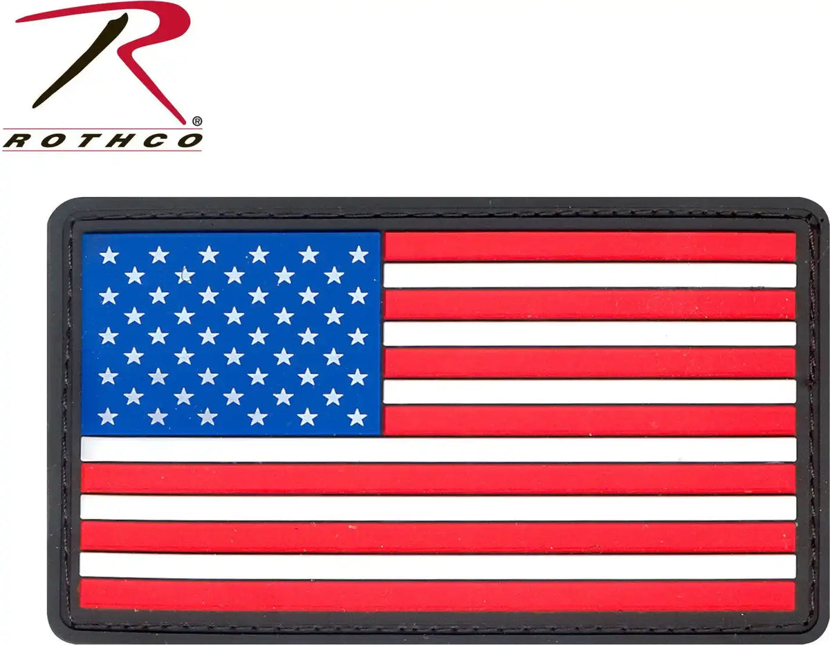 Rothco Pvc us Flag Patch with Hook Back