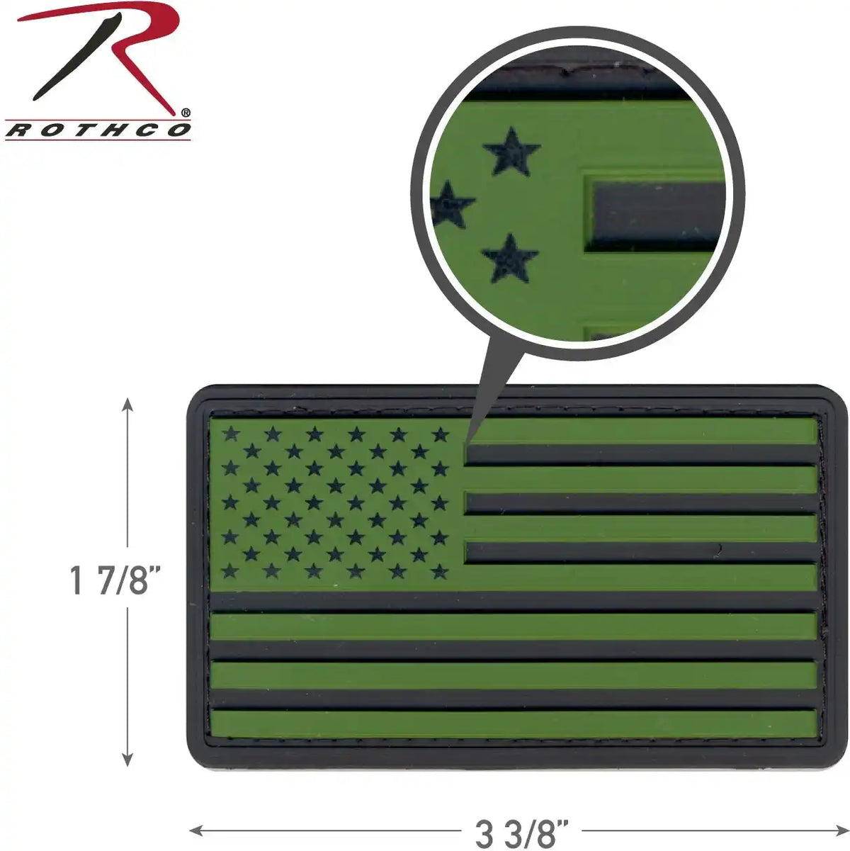 Rothco Pvc us Flag Patch with Hook Back