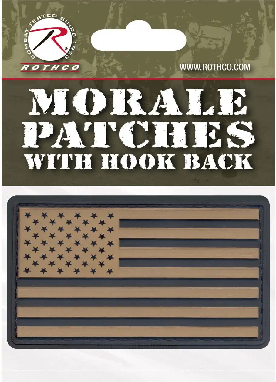 Rothco Pvc us Flag Patch with Hook Back