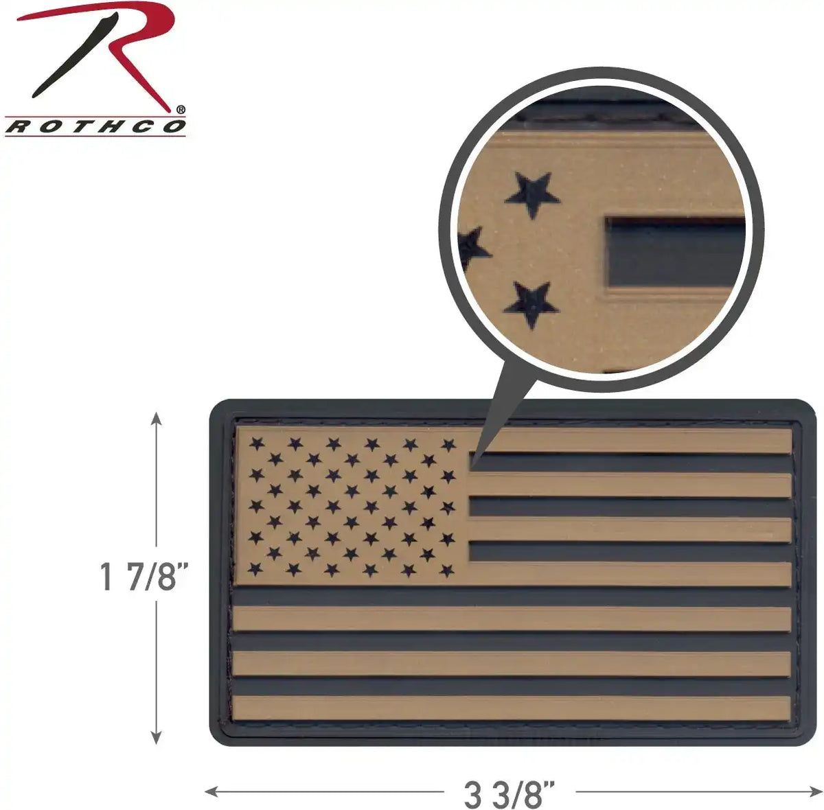 Rothco Pvc us Flag Patch with Hook Back