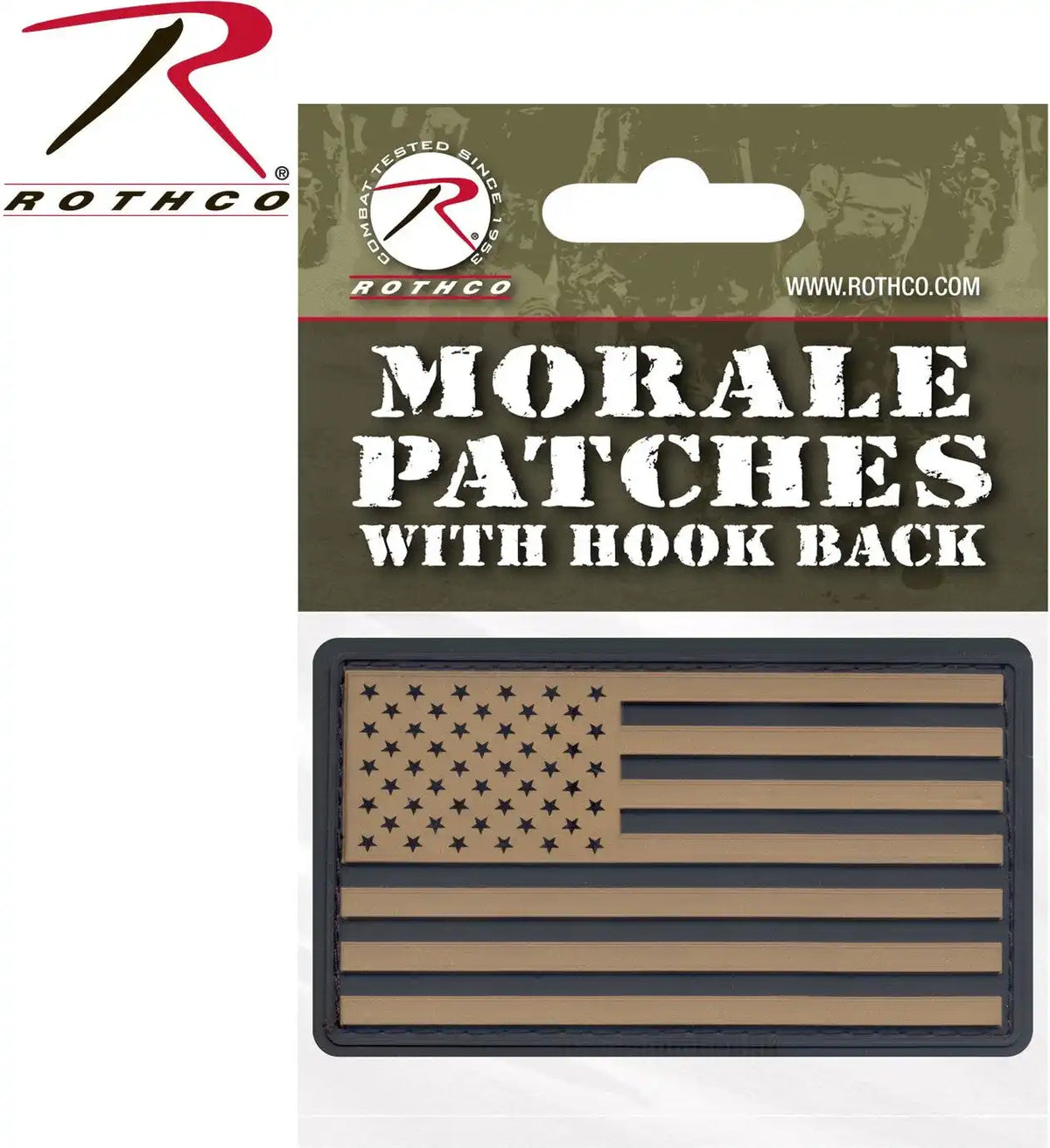 Rothco Pvc us Flag Patch with Hook Back