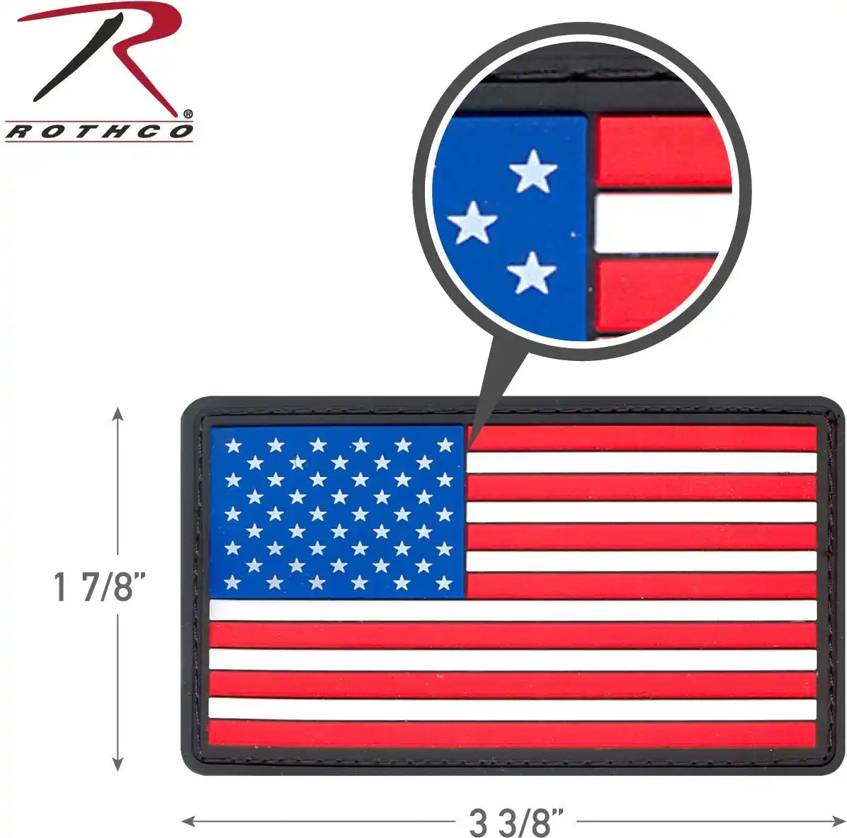 Rothco Pvc us Flag Patch with Hook Back