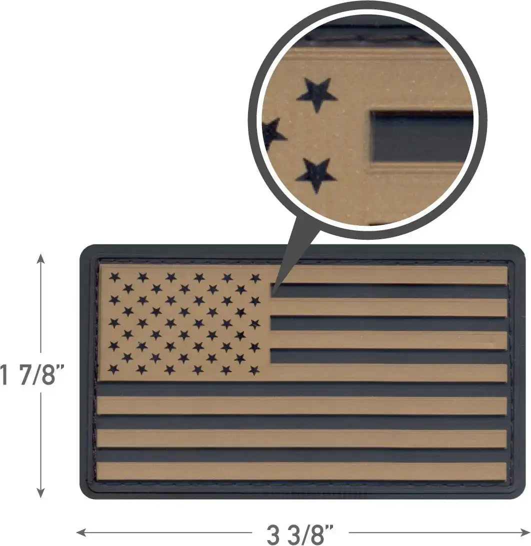 Rothco Pvc us Flag Patch with Hook Back
