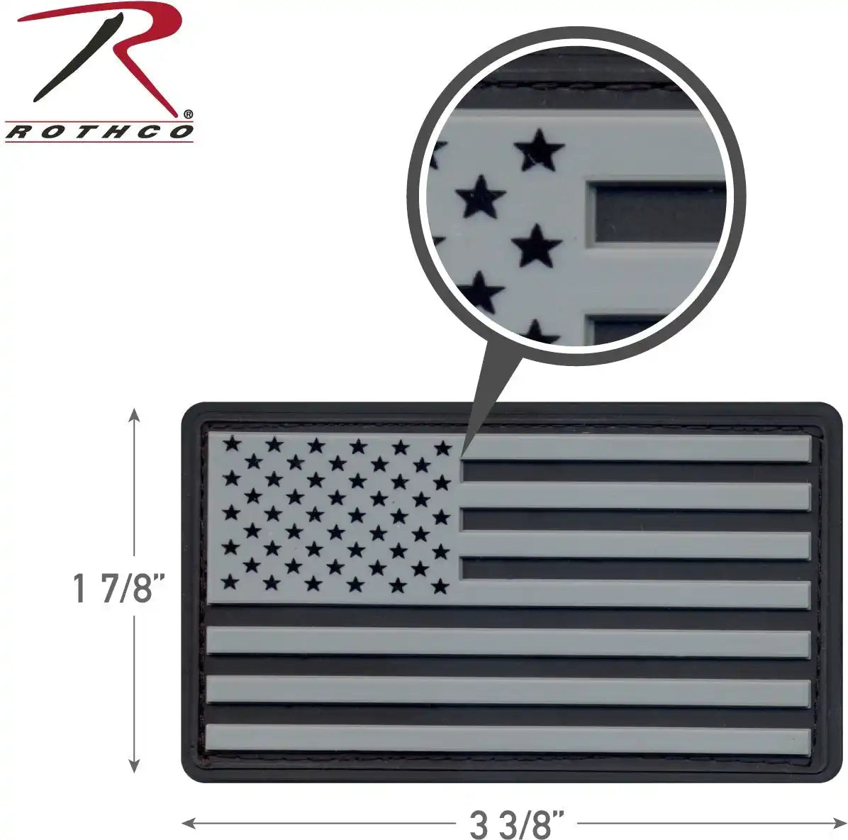 Rothco Pvc us Flag Patch with Hook Back