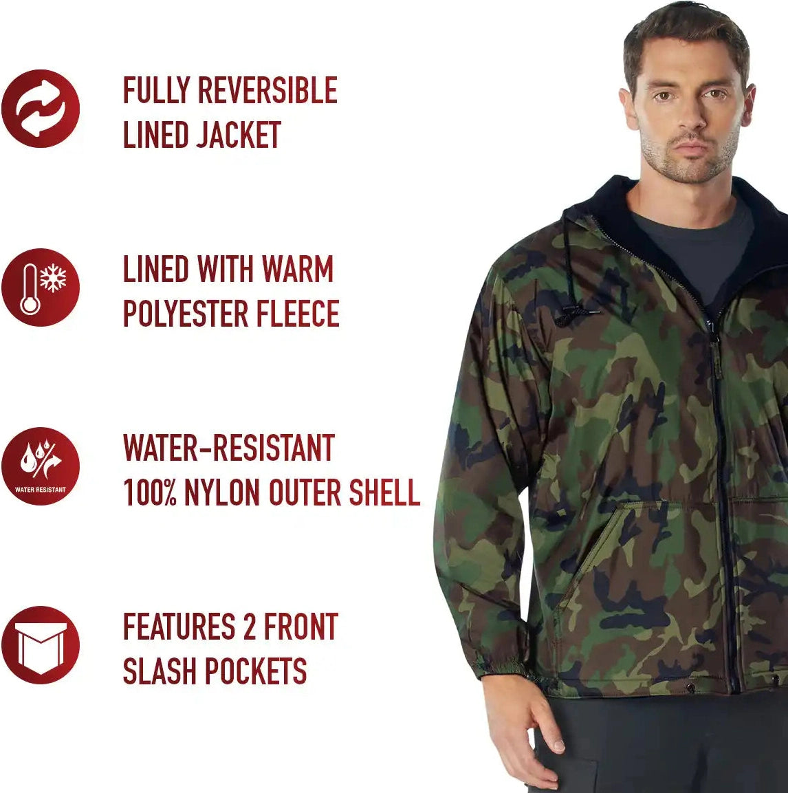 Rothco Reversible Lined Jacket with Hood