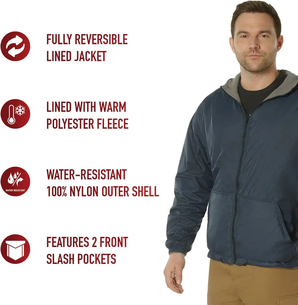 Rothco Reversible Lined Jacket with Hood