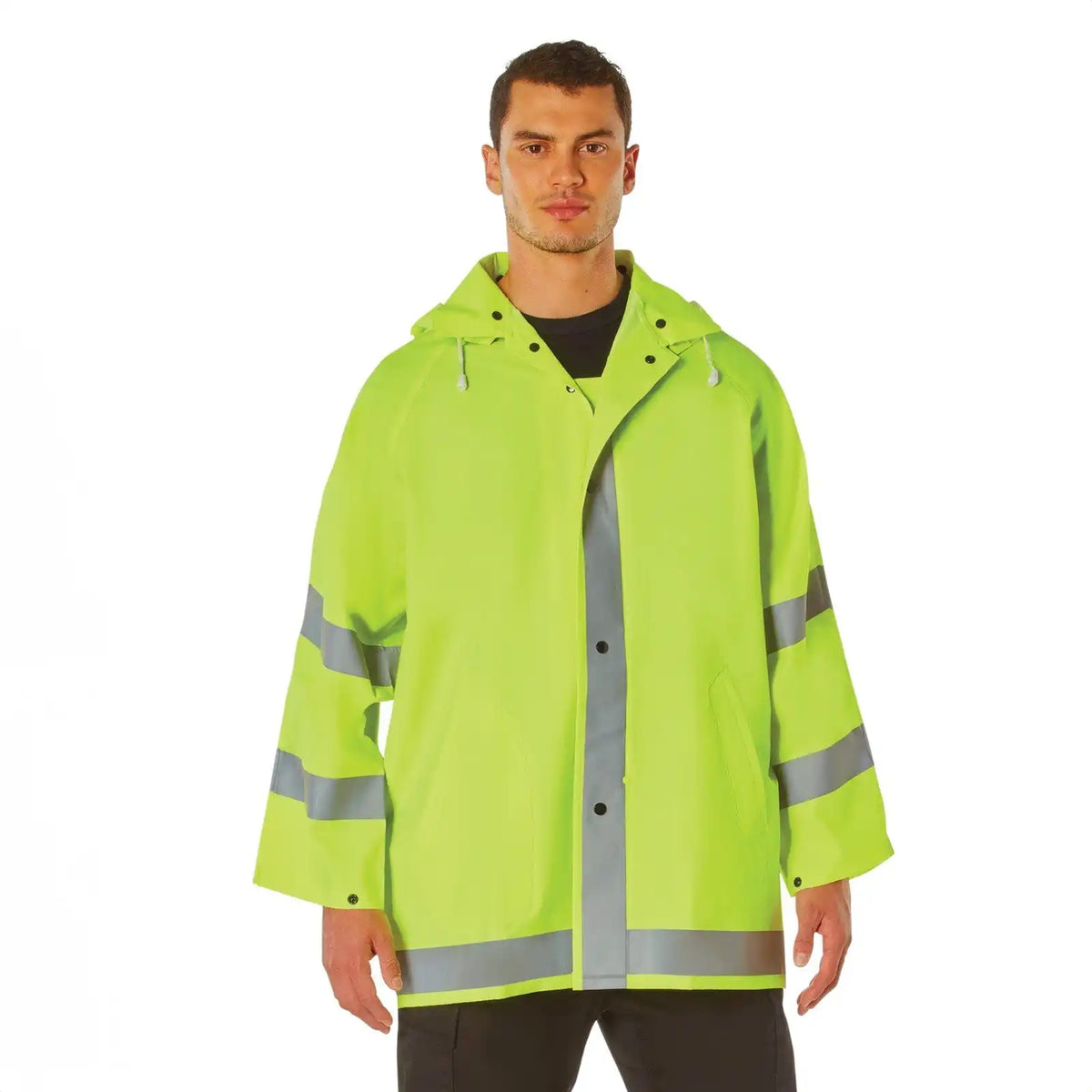 Rothco Safety Reflective Rain Jacket - Green / m