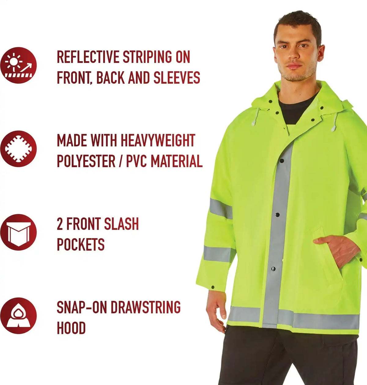 Rothco Safety Reflective Rain Jacket